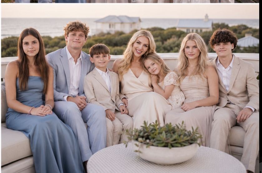 Joy Elizabeth Coleman, Esq. with her family on the beaches of 30A